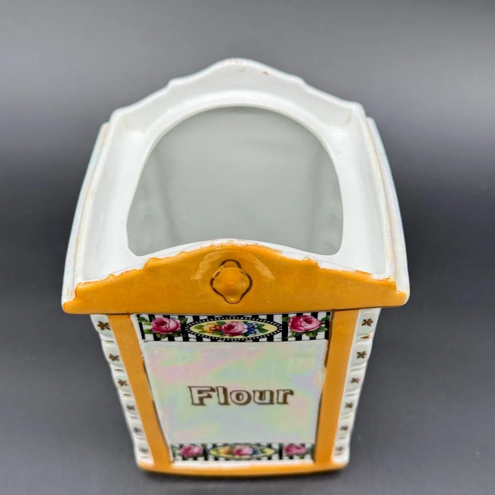 Vintage 1930 MEPOCO WARE Lusterware Flour Canister Made in Germany